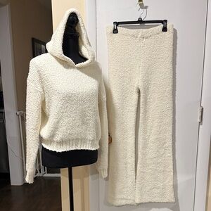 Say What Cozy Soft Cream 2 piece Lounge Set